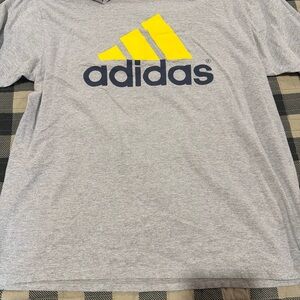 Adidas Gray Tee with Yellow Accent